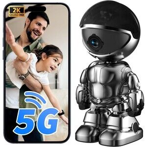 5G/2.4Ghz WiFi Robot Camera 3MP Pet/Baby Camera with Phone App Motion Detection